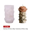 3D-Säulenkerzenform aus Silikon mit fertiger brauner geprägter Blumenkerze aus Wachs - GJ-086