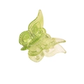 Mini butterfly hair claw clip made of translucent green resin with a metal spring - Grass Green