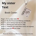 Silver titanium heart book necklace with custom engraved pages for sisters - 38 Silver Sister Style Necklace