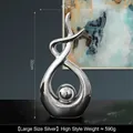 Modern abstract silver sculpture for luxury home decor, 32cm height metallic finish - Morning Song Tall Style Silver - Large