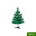 Mini albero di Natale artificiale da 60 cm con aghi verdi fitti e base a treppiede nera - Albero di Aghi di Pino-Supporto in Plastica / 60CM