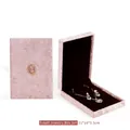 Pink velvet vintage jewelry gift box with oval cameo and dark brown flocking interior - Small Set Box / Pink