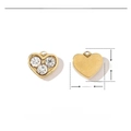 Detaillierte Parameteranzeige für Herzanhänger aus Edelstahl mit Gold und Strass - VG311 Mini Herz Strass