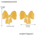 Orecchini a fiocco dorati in acciaio inossidabile da 26 mm x 28 mm per uno stile minimalista - 26x28mm / Orecchini a Fiocco Dorati (F1660)