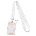 Rainbow and clouds watercolor lanyards and card holder set in light blue and pink - Watercolor Cloud Lanyard Case Set/YZ18-24
