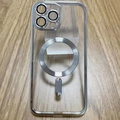 Transparante MagSafe-hoes met zilverkleurig gegalvaniseerd frame voor iPhone - Mode Zilver