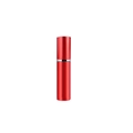 Sleek 5ml red matte aluminum perfume atomizer bottle with elegant silver decorative ring - Bright Red