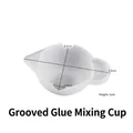 Translucent white silicone glue mixing cup for DIY resin art with pointed pouring spout - Grooved Glue Mixing Cup