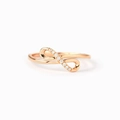 Elegante 925 sterling zilveren roségouden infinity ring met fonkelende kleine diamantjes - US Maat 6 / Roségoud