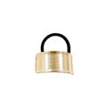 U-shaped hair tie with golden brushed metal finish and high-elastic black ponytail band - Brushed Rectangular 5cm / Gold