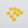 Close-up of 12mm yellow resin cabochons with sparkling druzy texture for jewelry making - 12mm / Yellow (20)