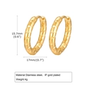 Détails des dimensions de boucles d'oreilles en acier doré avec motifs géométriques - EH664 Or (Style Rond Or Texture Géométrique)