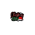 Christmas TIME enamel pin with a red Santa hat and green festive lettering - Christmas Time Text with Christmas Hat (CZ0472-1)