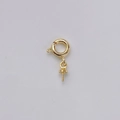 Cierre de resorte y conector en oro de 14K para creación de joyería artesanal - Anillo de Resorte Bañado en Oro de 14K + Alfiler