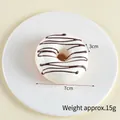 Realistic 7cm PU foam chocolate glazed donut model for display and fridge magnet - 7cm Diameter, 3cm Height / White