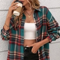 Rood en groen geruit hemd met lange mouwen gestyled met een casual zwarte jeans - S / Groen