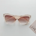 Cat-Eye-Sonnenbrille mit champagnerfarbenem Rahmen und braunen Verlaufsgläsern - Champagner