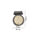 18k gold plated black religious pendant with embossed figure and size measurements - DZ-1163-Black Base Gold Religious Figure