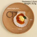 Realistischer Schlüsselanhänger mit gegrillter Jakobsmuschel und silbernem Schlüsselring - Knoblauch-Sauce Jakobsmuschel - Schlüsselanhänger