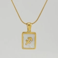18K gold plated stainless steel necklace with Sagittarius zodiac sign shell pendant - Sagittarius