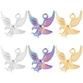 Golden and rainbow stainless steel eagle pendant charms for DIY jewelry making - Spreading Wings Eagle / Mixed Colors