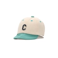 Toddler baseball cap in beige and teal contrast with navy embroidered C letter - Approx. 46CM / Green