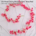 Guirnalda de cerezo artificial rojo rosa con 135 cabezas de flores de 1,8m largo - 135 Flores Cerezo / Rosa Rojo