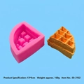 Stampo in silicone rosa a forma di waffle per candele e saponi DIY, 13x9cm, 160g - Waffle-50-3102-A / Rosa