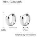 Orecchini a cerchio minimalisti in acciaio inossidabile argento, diametro 1,0 cm - 10mm / Color Acciaio