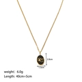 Detailansicht der Gold-Edelstahlkette mit Auge des Horus Anhänger und Maßen des Schmucks - Horusauge Stil (YYN023099)