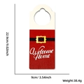 Wooden Santa Claus Christmas door hanger with Welcome Home sign for holiday decor - Christmas Belt Door Hanger