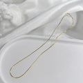 Minimalist S925 silver gold-plated snake bone chain necklace with a classic spring clasp - Snake Chain / 45cm / Gold