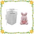 Detailed 3D rose rabbit silicone mold with pink bow decoration for DIY resin crafts - Rose Rabbit