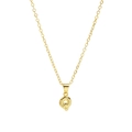 Polished 18k gold plated bubble letter Q pendant necklace with delicate cross chain - Letter Q