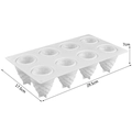 White 8-cavity pinecone silicone mold with precise dimensions 29.5x17.5x7cm for DIY baking - 8-Cavity Pineapple