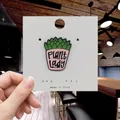 Cute green succulent plant enamel pin with pink Plant Lady pot on a display card - 144*Plant Lady Succulent Pot Pin