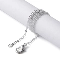 Macro shot of silver O-chain necklace links with secure lobster clasp for jewelry making - 42.5cm / Silver O-Chain