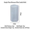 Silicone mold for plum blossom pillar candle with 65x33mm dimensions and parameters - Simple Plum Blossom Candle Silicone Mold