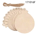 Étiquettes de Noël en bois à décorer avec ficelle naturelle pour ornements de fêtes - Boule / (10 Pièces