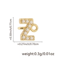 Z-shaped gold plated 18k letter pendant with zircons for DIY jewelry making - Letter Z