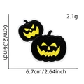 Detail view of Jack-o'-lantern pumpkin embroidery patches with size and weight specs - 9# Jack-o'-lantern