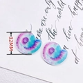 32mm zeemeermin schelp hanger met roze en blauwe glitter gradiënt effect - Gradiënt Slakkenhuis Vorm
