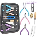 8-piece jewelry tool kit with colorful pliers and black zipper case for DIY crafting - G01-8Pcs Tool Set (Including Tool Bag)