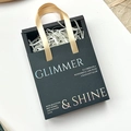 Elegant black jewelry drawer gift box with champagne satin handle and white raffia fill - Inner Diameter 9.2x9.2cm / Black (with Raffia)