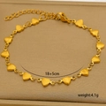 Detail of 18K gold plated heart link bracelet with 18+5cm size and 4.1g weight marks - Heart Link Chain (C-1-10)