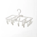 White foldable multi-clip laundry drying rack with 20 clips for socks and underwear - 20-Clip (Foldable) / White