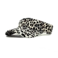 Leopard print open top sun hat for women featuring a curved wide brim for outdoor sun protection - M (56-58cm) / White