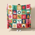 Detalle de manta de franela del calendario de adviento con motivos navideños numerados - Estilo 1-2 (Calendario de cuenta regresiva de Navidad)