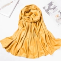 Detailed texture of golden matte satin silk scarf with soft drape and glossy finish - 180*70cm / Gold