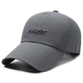 Cappellino da baseball grigio ad asciugatura rapida con ricamo PWRFIT e fori laser - Regolabile / grigio scuro